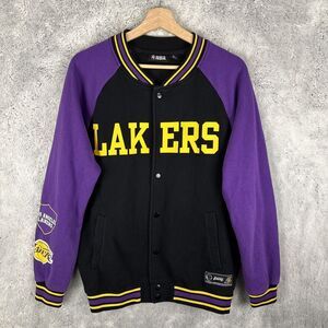 LA Lakers Mens Official NBA Basketball Varsity Basketball‎ Button Jacket Medium